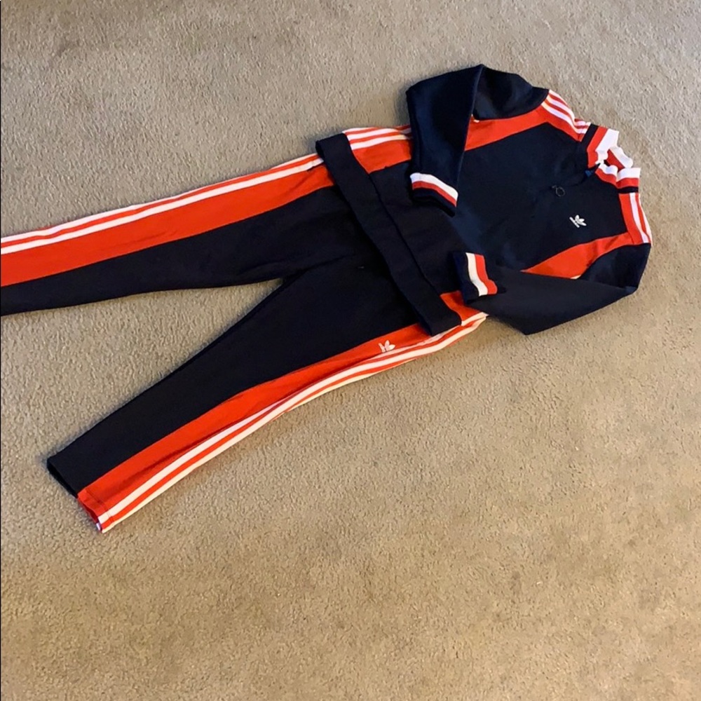 Super cute adidas half zip ankle leg track suit
